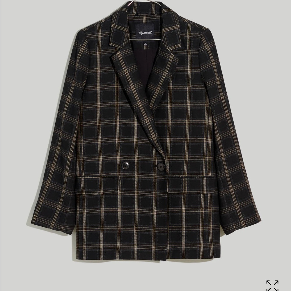 Madewell The Caldwell Double-Breasted Blazer in Seaton Plaid